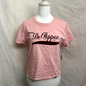 Dr Pepper Pink Dr Pepper Crop Top T Shirt Womens Large NWT Viral Y2K Red 23